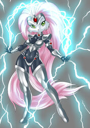 anthro bucky_o'hare_(series) feline female female_only fur furry green_eyes jenny pink_hair solo tagme