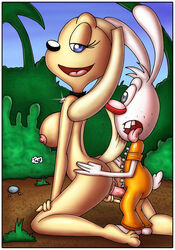 anthro brandy_and_mr._whiskers brandy_harrington canine disney disney_channel dog female fur furry innocenttazlet male mammal mr._whiskers nipples pussy rabbit straight tagme toon_disney