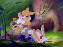 bambi_(film) brown_fur disney erection feral forest grey_fur miss_bunny_(bambi) outdoors penis tagme testicles thumper