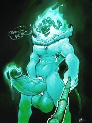 balls big_balls big_penis hot_dude league_of_legends leash male male_focus male_only penis precum precum_drip smolrainbowgoat solo solo_male thresh