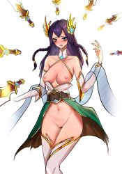 1girls black_hair blush breasts divine_sword_irelia female_only irelia_xan league_of_legends pussy rine_(artist)