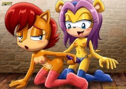 archie_comics bbmbbf furry isabella_mongoose mobius_unleashed palcomix sally_acorn sega sex_toy sonic_(series) yuri