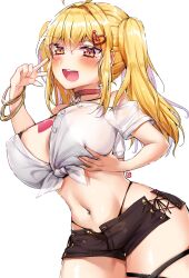 bimbo blonde_hair busty cleavage female_only gyaru haks marin704 saaya_(kirome) solo solo_female virtual_youtuber