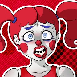 artidemonboy baby_(fnafsl) blush circus_baby circus_baby_(fnaf) cum cum_in_mouth five_nights_at_freddy's five_nights_at_freddy's:_sister_location makeup_running nervous_face sister_location solo