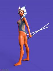 1girls 3d aged_up ahsoka_tano alien alien_girl artist_name ass barefoot bathing_suit big_ass big_butt blue_eyes clone_wars dboxx feet female female_only female_protagonist jedi leotard lightsaber lucasfilm montrals non-human older orange_skin posing posing_with_weapon simple_background slushe_(website) solo solo_female standing star_wars star_wars_rebels swimsuit tatooine thighs toes togruta weapon