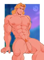 1boy abs all_draw bara biceps big_balls big_nipples big_pecs blonde blonde_hair blonde_pubic_hair blue_eyes busty chest_hair disney eight_pack feet_out_of_frame flaccid flaccid_penis foreskin huge_pecs human human_only john_smith leaning_back light-skinned_male light_skin long_hair long_horn male male_chest male_nipples male_only manboobs moobs muscles muscular muscular_arms muscular_male muscular_thighs nipples partially_retracted_foreskin pecs pectorals penis pocahontas pubic_hair semi-erect sitting solo solo_focus solo_male spread_legs thick_thighs uncircumcised uncut veiny_penis