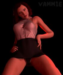 3d 3d_(artwork) armpits bare_arms bare_legs bare_shoulders big_breasts black_panties black_widow_(marvel) bob_cut dress dress_lift dress_shirt female female_focus female_only full_lips fully_clothed hair hips hips_grab holding_hips horny horny_female human kissable_lips kneeling light_skin lips marvel marvel_cinematic_universe natasha_romanoff panties red_hair red_light red_lighting scarlett_johansson short_hair shoulders showing_off showing_pussy showing_teeth sitting_on_knees smug smug_face solo solo_female super_woman superhero tease teasing teasing_viewer thick_thighs thigh_gap thighs tight_skirt vammie virtamate