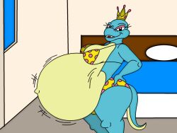 1girls anthro bikini pregnant pregnant_belly reptile solo sorceress_(spyro) spyro_the_dragon