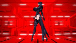 1girls akiranime animated animated_gif belly belly_button big_breasts black_elbow_pads black_eyes black_footwear black_gloves black_hair black_high_heels black_legwear black_panties blunt_bangs bob_cut bouncing_breasts breasts busty cleavage cleavage_cutout cleopatra_(akiranime) corset elbow_pads female female_only gif gloves goth goth_girl gun_holsters guns hi_res high_heels high_resolution highres hips hourglass_figure huge_breasts lace lace-trimmed_legwear lace-trimmed_stockings lace-trimmed_thighhighs lace_trim lace_trimmed_lingerie legs lights lingerie looking_at_viewer massive_breasts narrow_waist navel original original_character panties pantyshot pantyshot_(walking) red_background shiny shiny_clothes short_hair sideboob slender_waist slim_waist solo solo_focus stockings thighhighs top_heavy top_heavy_breasts trenchcoat voluptuous walk_cycle walking weapon wide_hips