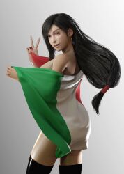 1girls 3d final_fantasy final_fantasy_vii italian italian_flag italian_senate_hack italy meme national_personification pinup pinup_pose solo solo_female southern_european tifa_lockhart