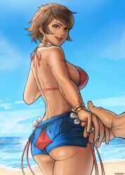 1boy 1girls 2022 2d artist_name artist_signature asian asian_female ass ass_cleavage beach big_breasts bikini breasts brown_eyes brown_hair clothing dark-skinned_female dark_skin erodrunky female filipina filipino_female guiding_hand holding_hands human human_female human_male human_only josie_rizal large_breasts light-skinned_male light_skin looking_at_viewer male male_pov no_sex outdoors outside partial_male plump_ass pov pov_eye_contact pov_hands realistic_proportions self_upload sfw short_hair sideboob smile smiling_at_viewer standing tan-skinned_female tan_skin tekken tekken_7 water younger_female