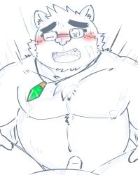 2021 absurd_res anthro belly blush duo edit eyewear genitals glasses hi_res kemono lifewonders male male/male mammal moobs nipples one_eye_closed overweight overweight_male penis sex sketch solo_focus tokyo_afterschool_summoners uncensored ursid video_games volos zuboboz