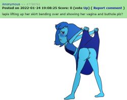 ass asshole jakee lapis_lazuli_(steven_universe) request rule_34_comment skirt_lift steven_universe vagina