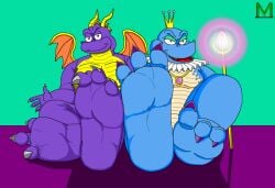 1boy 1girls barefoot feet foot_fetish nude soleplay sorceress_(spyro) spyro spyro_the_dragon