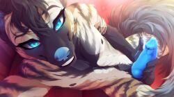 anifansy anthro erection furry hi_res hyenafur male mammal naked nude selphie solo