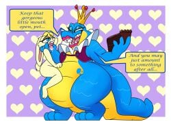 2girls bianca_(spyro) feeding furry nude_female open_mouth scalie sorceress_(spyro) spyro_the_dragon thick_thighs tongue yuri