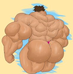 abs ass ass_focus balls bara biceps big_ass bodybuilder flaccid gab_art gay hyper_balls hyper_penis hyper_testicles male male_focus male_only muscles muscular muscular_back muscular_legs muscular_male muscular_thighs penis solo solo_male sweat sweating sweaty testicles yaoi