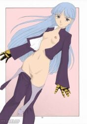 1girls blue_hair breasts exposed_breasts exposed_pussy female female_focus female_only gloves king_of_fighters kula_diamond long_hair looking_at_viewer nipples page_38 pants_down partially_clothed purple_clothing pussy saigado small_breasts snk