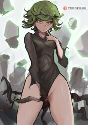 1girls bbadogg female female_only green_hair one-punch_man solo tatsumaki