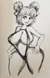 1girls bikini crash_(series) female megumi_bandicoot pikapika212 sling_bikini traditional_media_(artwork) wide_hips