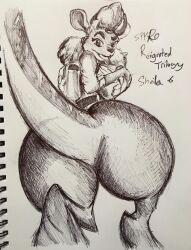 1girls anthro big_ass bubble_butt female sheila_(spyro) solo spyro_the_dragon thick_thighs traditional_media_(artwork)