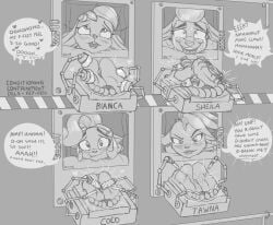 4girls anthro barefoot bianca_(spyro) caroo coco_bandicoot crash_(series) crossover feet foot_fetish fur furry moaning moaning_in_pleasure pirate_tawna restrained sheila_(spyro) spyro_the_dragon stuck tawna_bandicoot tawna_bandicoot_(crash_4) tickle_fetish tickle_torture tickling