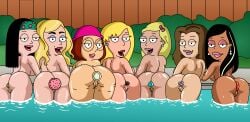 6+girls 7girls american_dad anus ass becky_arangino big_boob_june black_hair blonde_hair brown_hair buttplug connie_d'amico creek_12 family_guy female female_only hayley_smith lisa_silver looking_at_viewer looking_back meg_griffin multiple_girls nude pool pussy roberta_tubbs sex_toy teenager teens the_cleveland_show