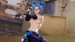 3d blue_hair breasts female female_focus female_only filipina filipino filipino_female medium_breasts neon_(valorant) nipples philippines southeast_asian tagme valorant