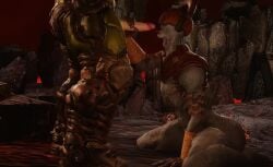 2boys 3d animated armor ass big_ass big_penis big_sub blowjob colored demo demon doom doom_slayer_(doom) fellatio gay handjob high_quality high_resolution highres male male_only monster sound tagme unknown_artist video yaoi