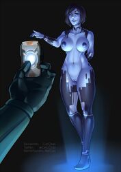 1girls 2d artificial_intelligence black_hair blue_eyes blue_nipples blue_skin breasts cortana curvy cuti-chan halo halo_(series) halo_infinite hand_behind_back hologram large_breasts male_pov master_chief navel nipples notcuti pov pussy shaved_pussy standing thick_thighs