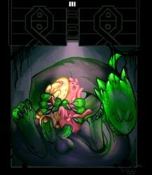 anal_sex bigger_penetrating_smaller diphallism double_penetration facefuck facefucking feral feral_on_feral fucked_silly gay_threesome green_lizard_(rain_world) grin helpless holding_body holding_partner hunter_(rain_world) irrumatio lizard_(rain_world) monk_(rain_world) oral pleasure_face rain_world restrained shashakeke size_difference slugcat threesome videocult