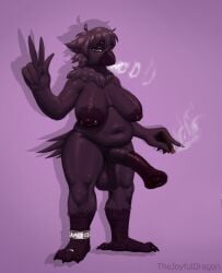 acethebird animal_genitalia animal_penis anthro avian bird breasts cigar corvid corvus_(genus) crow equine_genitalia equine_penis feathers female futanari genitals gynomorph hi_res intersex nipple_piercing nipples oscine overweight passerine penis piercing smoking thejoyfuldragon trans_(lore)