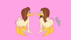 2025 3_toes all_fours anatid annoyed anseriform anthro arched_back ass avian balls beak big_butt big_feet bird black_eyes bodily_fluids breasts brown_hair cum cum_on_butt cumshot disembodied_penis duck duo ejaculation erection eyelashes faceless_character faceless_male feathers feet female female_anthro female_focus fingers genital_fluids genitals glans grey_balls grey_penis hair half-closed_eyes hi_res humanoid_genitalia humanoid_penis humanoid_pussy jones_boi long_hair looking_at_another looking_at_partner looking_back looking_back_at_another looking_back_at_partner male male/female medium_breasts membrane_(anatomy) motion_lines narrowed_eyes nude nude_anthro nude_female penis pink_background pussy scuted_legs scutes sequence sexual_assault shaking_butt simple_background solo_focus tail tail_feathers tan_body tan_feathers tan_pussy the_looney_tunes_show tina_russo toes toony warner_brothers webbed_feet yellow_beak yellow_scutes