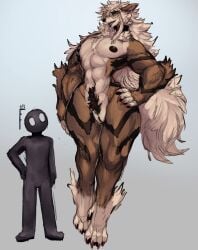 4_toes abs absurd_res ambiguous_gender ambiguous_human andromorph andromorph_anthro andromorph_focus anthro anthro_focus arcanine arm_tuft belt_collar biceps big_tail biped black_nipples black_nose body_hair brown_body brown_fur brown_stripes canid canine chest_tuft choker choker_only claws colored countershade_fur countershade_torso countershading cuntboy dewclaw duo ear_piercing ear_ring elbow_tuft eyewear feet femboy finger_claws fingerless_(marking) fluffy fluffy_tail front_view full-length_portrait fur generation_1_pokemon genitals glasses grey_background hair hand_on_hip happy_trail hi_res human innie_pussy intersex intersex_anthro intersex_focus jewelry larger_andromorph larger_anthro larger_intersex leg_markings leg_tuft long_hair looking_at_viewer mammal mane mane_hair markings monotone_tail multicolored_body multicolored_fur muscular muscular_andromorph muscular_anthro muscular_femboy muscular_intersex necklace necklace_only nintendo nipples nude nude_andromorph nude_anthro pecs piercing pokemon pokemon_(species) portrait pubes pussy red_claws ring_piercing service_height shaded shane_(plu) simple_background size_difference smaller_ambiguous smaller_human socks_(marking) solo_focus standing striped_body striped_fur stripes tail tan_body tan_countershading tan_fur tan_hair tan_tail teeth toe_claws toes tuft wide_hips zerolativity