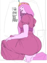2d 2d_(artwork) 2d_artwork adventure_time ass ass ass_focus ass_shake booty booty_focus butt_focus cartoon_network leftovers pink_body pink_hair pink_skin princess_bubblegum wap white_background