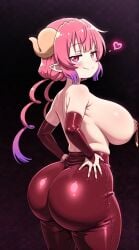 ai ai_generated ass astrawaifu big_ass big_breasts big_butt booty curvy curvy_body curvy_female curvy_figure curvy_hips dat_ass female huge_ass ilulu_(dragon_maid) ilulu_(maidragon) large_ass large_breasts latex latex_gloves latex_legwear light-skinned_female mature_female miss_kobayashi's_dragon_maid nipple_piercing pink_eyes pink_hair presenting presenting_ass solo_female thick_ass thick_hips thick_thighs topless_female