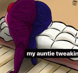 1girls 2024 alien alien_girl ass_focus auntie_tweakin_(meme) bent_over big_ass brainrot_text cartoon_network clothed clothing english_text female garnet_(steven_universe) gem_(species) maikyoh meme solo steven_universe tacotrazh tagme text thick_thighs