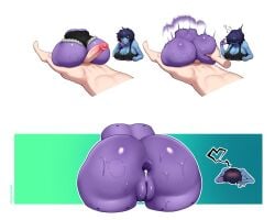 anal anal_insertion anal_sex ass big_ass bodily_fluids cowgirl_position creampie cum_in_ass female from_behind heykerart huge_ass huge_thighs lubricant lubrication markings original_character rough_anal tagme zombie zombie_girl