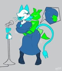 deltarune fucked_through_clothes fucked_through_dress mehllow microphone microphone_stand penetration penetration_through_clothes sex_through_clothes shaky_legs tagme tasque_manager_(deltarune) tasque_manager_(gala_dress)_(deltarune)