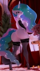 1girls 2025 anthro anthrofied ass big_ass big_breasts breasts female female_only glowing_eyes long_hair looking_at_viewer looking_back loveslove multicolored_hair multicolored_tail naked naked_female nude nude_female princess_celestia_(mlp) solo solo_female solo_focus tagme thick_thighs thighhighs white_body