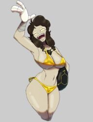 1girls abrahamslapper big_breasts bikini cyn_(murder_drones) cyntessa_(murder_drones) female female_focus female_only glitch_productions golden_bikini murder_drones nightmare_waifu pool_float robot robot_girl robot_humanoid skinsuit swimsuit thick_thighs twintails twintails_(hairstyle) two-piece_swimsuit wide_hips