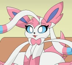 animated blush eeveelution female feral feral_penetrated generation_6_pokemon headpat low_res milkis2000 nintendo oral penetration pokemon pokemon_(species) solo sylveon vaginal_penetration vaginal_penetration zoophilia