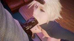 2boys 3d animated big_penis blonde_hair blowjob blue_eyes cloud_strife dark-skinned_male dark_skin deepthroat face_fucking femboy feminine_male final_fantasy final_fantasy_vii gay interracial jpbtos light-skinned_male light_skin small_penis sound tagme video yaoi