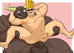 2boys abs anal anal_sex anthro anthro_dominating_human anthro_on_human anthro_penetrating anthro_penetrating_human balls big_dom_small_sub big_muscles big_penis blonde_hair blush bovid bovine brown_hair carrying carrying_partner cartoon_network cattle dominant dominant_anthro duo eyewear gay genitals hair holding_partner horn human human_on_anthro human_penetrated interspecies johnny_bravo johnny_bravo_(series) larger_anthro male male/male male_only mammal matainfancias muscular muscular_anthro muscular_human muscular_male navel nipples nude open_mouth pecs penetration penis pompadour sex size_difference smaller_human smaller_penetrated stand_and_carry_position standing standing_sex stomach_bulge submissive submissive_human sunglasses teeth