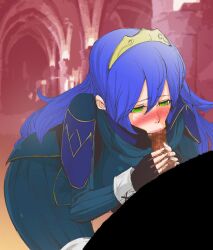 big_penis blowjob blue_hair clothed clothed_female clothed_female_nude_male fellatio fire_emblem fire_emblem_awakening fully_clothed large_penis long_hair lucina_(fire_emblem) nintendo oral penis pietoro princess sex very_long_hair