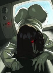 absurd_res absurdres big_ass big_breasts breasts crouching dayteghoul female female_only futa_only futanari hi_res highres sadako_yamamura tagme thicc thick_ass thick_thighs