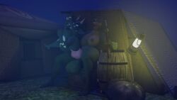 3d ass barefoot black_skin breasts feet female futa_on_female futanari futanari_penetrating goblin goblin_female lizard lizardman namu_(paccsu) paccsu penis pussy sallynuttcorn shortstack stomach_bulge vaginal_penetration