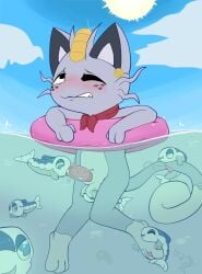 alolan_form alolan_meowth animal_genitalia ball_fondling balls bite biting_lip blush bodily_fluids cheek_bulge cum cum_in_water dice_(flowerbud) feet fellatio feral fish flowerbud fondling foot_fetish foot_play footjob freckles generation_7_pokemon genital_fluids genitals group group_sex hi_res looking_pleasured male marine nintendo oral orgy penile penile_spines penis penis_between_toes pokemon pokemon_(species) pool_float regional_form_(pokemon) scarf sex sheath sun tail tail_fetish tail_play tail_sex tongue tongue_out underwater underwater_blowjob water wishiwashi