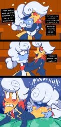 1boy1girl blush deltarune deltarune_chapter_3 eating_ass elnina_(deltarune) lanino_(deltarune) mawile123 rimming_male sweat tagme_(character) undertale_(series) white_hair