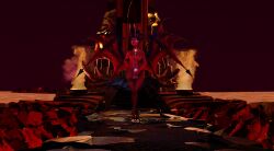 1futa 3d akasha_the_queen_of_pain balls blue_eyes breasts demon dota_2 futa_only futanari glowing_eyes humanoid humanoid_penis looking_at_viewer mitlow nude penis queen_of_pain red_skin self_upload solo succubus